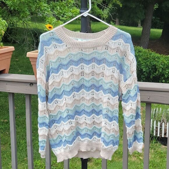 She + Sky zigzag stripe sweater size M/L - Picture 1 of 6